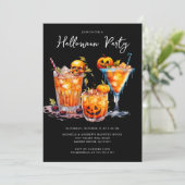 Uitnodiging voor Halloween Cocktail Party (Staand voorkant)