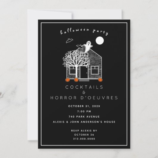 Uitnodiging voor Halloween Cocktailparty (Voorkant)