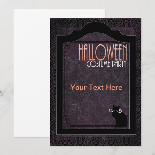 uitnodiging voor halloween costuum party (Voorkant / Achterkant)