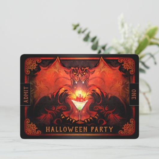 Uitnodiging voor Halloween Delight Party (Staand voorkant)