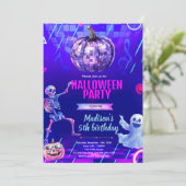 uitnodiging voor halloween discotheekfeest (Staand voorkant)