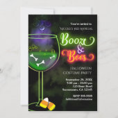 Uitnodiging voor Halloween-drank- en booscocktailp (Voorkant)