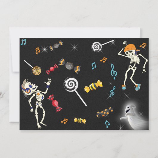 Uitnodiging voor Halloween-feest, Halloween-dansui (Achterkant)