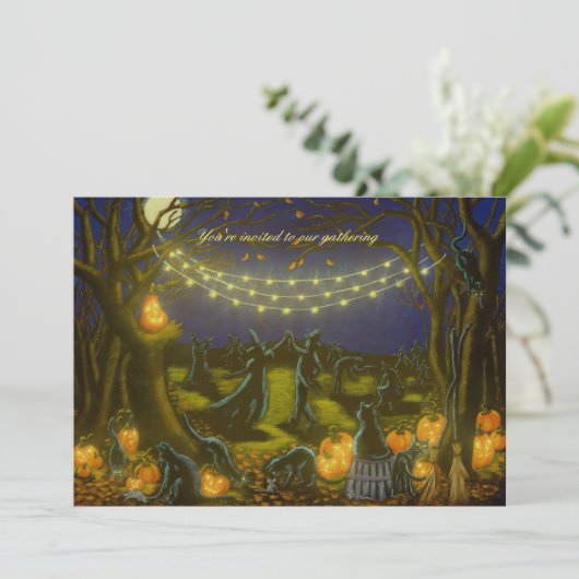 Uitnodiging voor Halloween /feest /trouwfeest uitn (Staand voorkant)