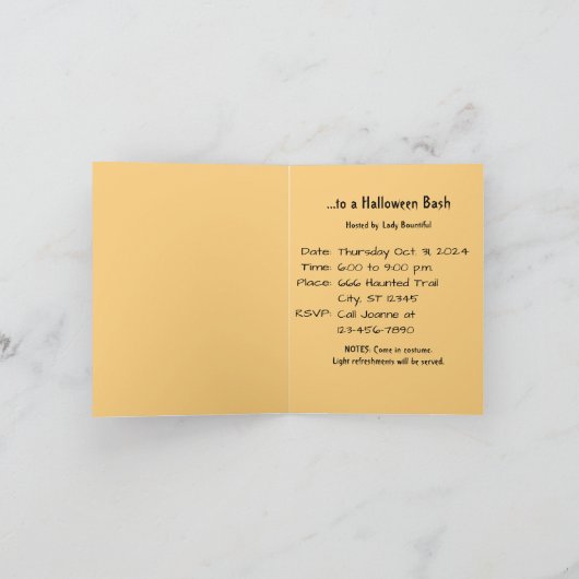 Uitnodiging voor Hallowe'en Garden (Binnen)