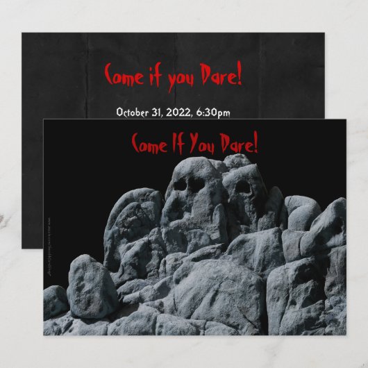 Uitnodiging voor Halloween Ghoched Rocks (Voorkant / Achterkant)