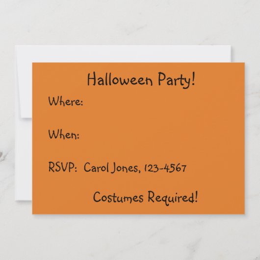 Uitnodiging voor Halloween Ghosts (Achterkant)