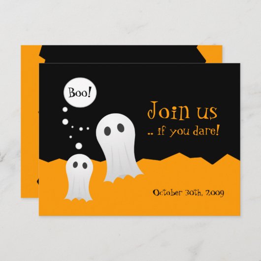 Uitnodiging voor Halloween Ghosts Party (Voorkant / Achterkant)