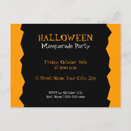 Uitnodiging voor Halloween Ghosts Party (Achterkant)