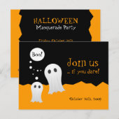 Uitnodiging voor Halloween Ghosts Party Briefkaart (Voorkant / Achterkant)