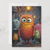 Uitnodiging voor Halloween Grappige Malle Cute Wez (Voorkant)