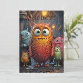 Uitnodiging voor Halloween Grappige Malle Cute Wez (Staand voorkant)