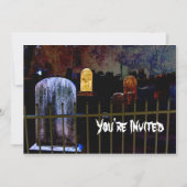 Uitnodiging voor Halloween Graveyard Party (Voorkant)