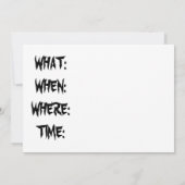 Uitnodiging voor Halloween Graveyard Party (Achterkant)