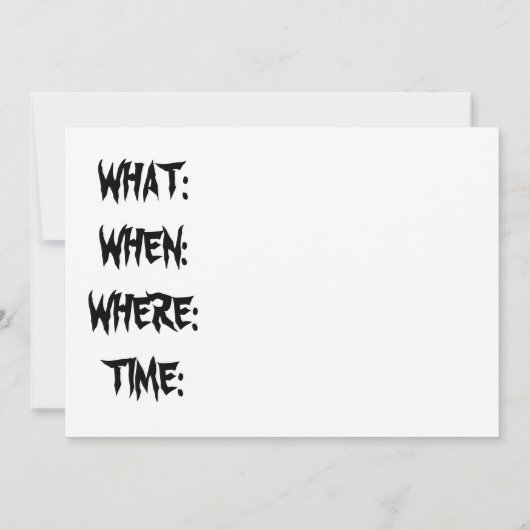 Uitnodiging voor Halloween Graveyard Party (Achterkant)