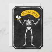 Uitnodiging voor Halloween: Happy Skeleton (Voorkant)