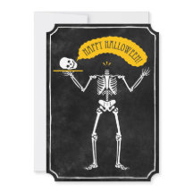 Uitnodiging voor Halloween: Happy Skeleton