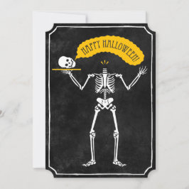Uitnodiging voor Halloween: Happy Skeleton