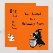 Uitnodiging voor Halloween Heksenbrouwsel Feest (Voorkant / Achterkant)