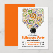 Uitnodiging voor Halloween Heksenbrouwsel Feest I (Voorkant / Achterkant)