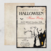 Uitnodiging voor Halloween House (Voorkant / Achterkant)