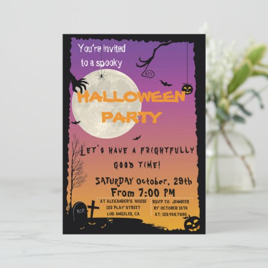 Uitnodiging voor Halloween House (Staand voorkant)