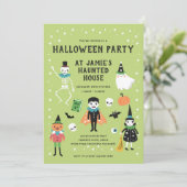 Uitnodiging voor Halloween House Party (Staand voorkant)