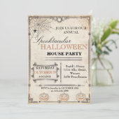 Uitnodiging voor Halloween House Party (Staand voorkant)