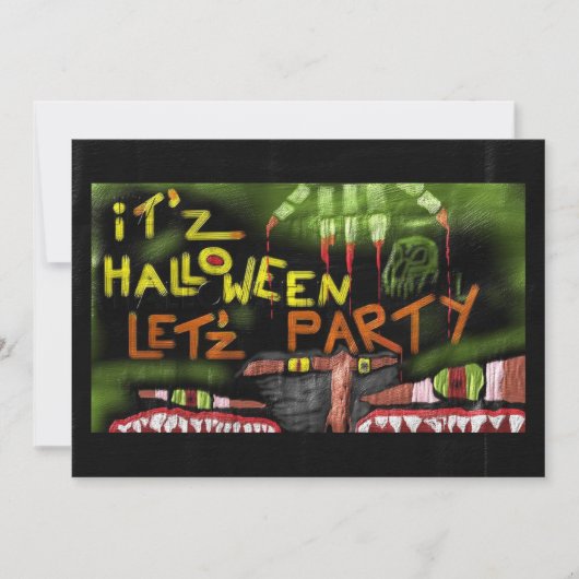 Uitnodiging voor Halloween 'It'z Halloween Let'z P (Voorkant)