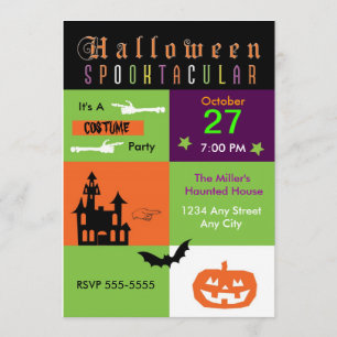 Uitnodiging voor Halloween-kostuumfeest kleurfeest