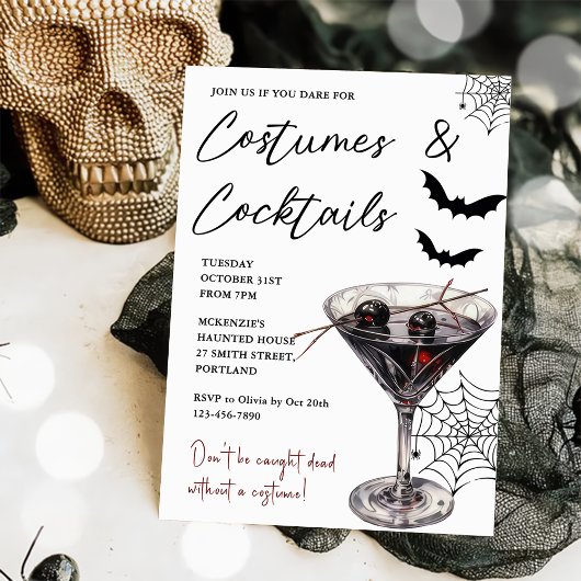 Uitnodiging voor Halloween Kostuums & Cocktails