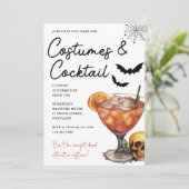 Uitnodiging voor Halloween Kostuums & Cocktails (Staand voorkant)