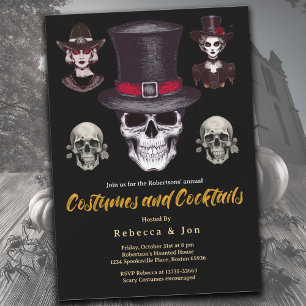 Uitnodiging voor Halloween Kostuums en Cocktailpar