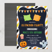 Uitnodiging voor Halloween-logeerfeestje (Voorkant / Achterkant)