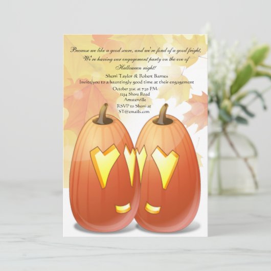 Uitnodiging voor Halloween Love Party (Staand voorkant)