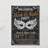 Uitnodiging voor Halloween-maskeradefeest (Voorkant / Achterkant)
