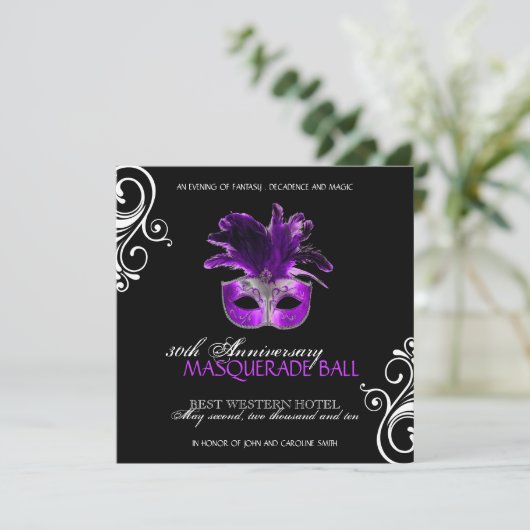 Uitnodiging voor Halloween Masquerade (Staand voorkant)
