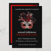 Uitnodiging voor Halloween Masquerade (Voorkant / Achterkant)