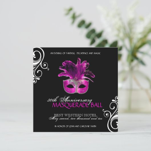 Uitnodiging voor Halloween Masquerade (Staand voorkant)
