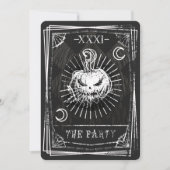 Uitnodiging voor Halloween met tarotkaart (Voorkant)
