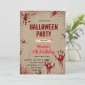 Uitnodiging voor Halloween moordenaarsparty (Staand voorkant)