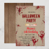 Uitnodiging voor Halloween moordenaarsparty (Voorkant / Achterkant)