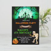 Uitnodiging voor Halloween mummy Party (Staand voorkant)