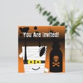 Uitnodiging voor Halloween Mummy Party (Staand voorkant)