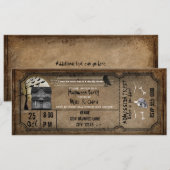 Uitnodiging voor Halloween Oude Huis Ticket (Voorkant / Achterkant)