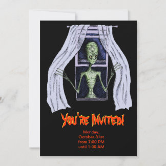 Uitnodiging voor Halloween-partij - Kiep-venster A