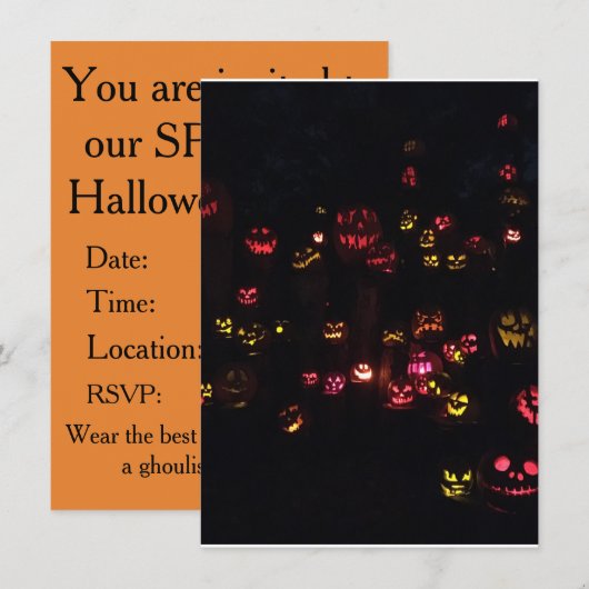 Uitnodiging voor Halloween Party (Voorkant / Achterkant)