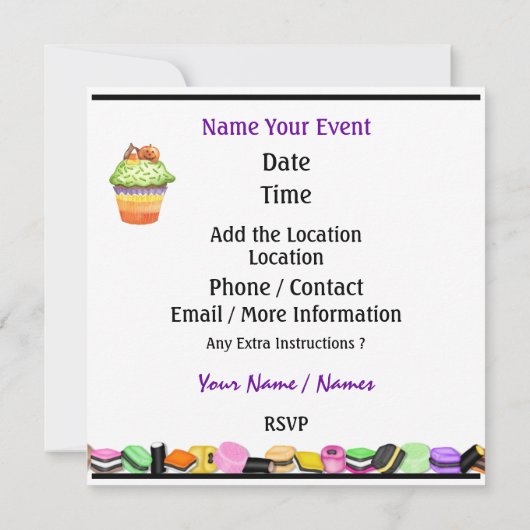 Uitnodiging voor Halloween Party (Achterkant)