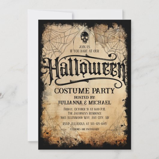 Uitnodiging voor Halloween Party (Voorkant)
