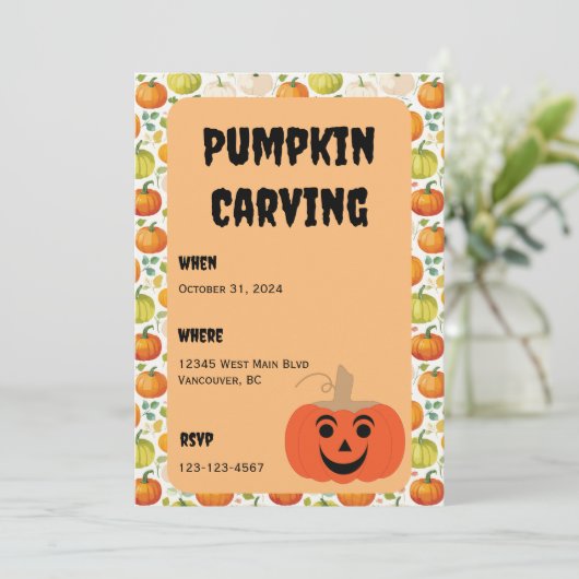 Uitnodiging voor Halloween Party (Staand voorkant)